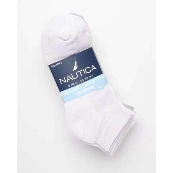 Nautica Womens Socks  Athletic Cushion Quarter Cut Socks 6 PackPurple Heather Assorted