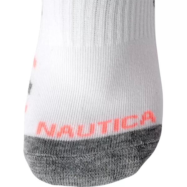 Nautica Womens Socks  Athletic Cushion Quarter Cut Socks 6 PackWhite Stripe