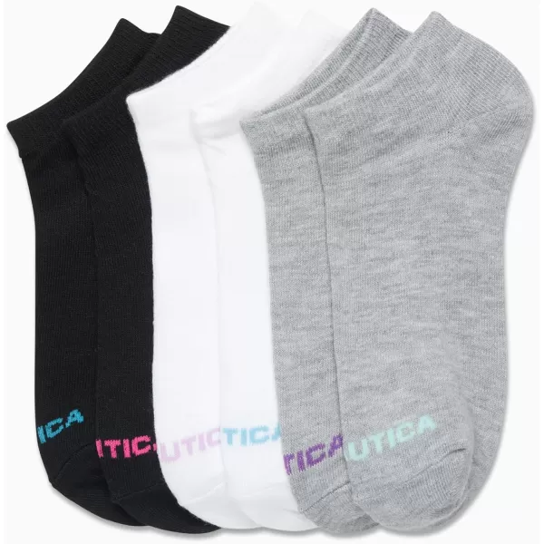 Nautica Womens Socks  Lightweight Athletic Low Cut Socks 6 PackGreyWhiteBlack