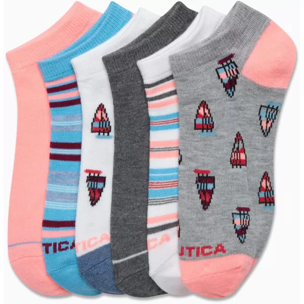 Nautica Womens Socks  Lightweight Athletic Low Cut Socks 6 PackHeather Grey Asst