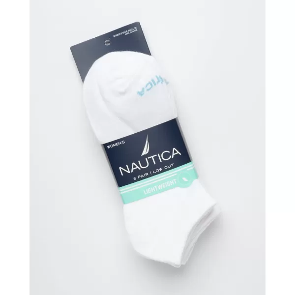 Nautica Womens Socks  Lightweight Athletic Low Cut Socks 6 PackWhite