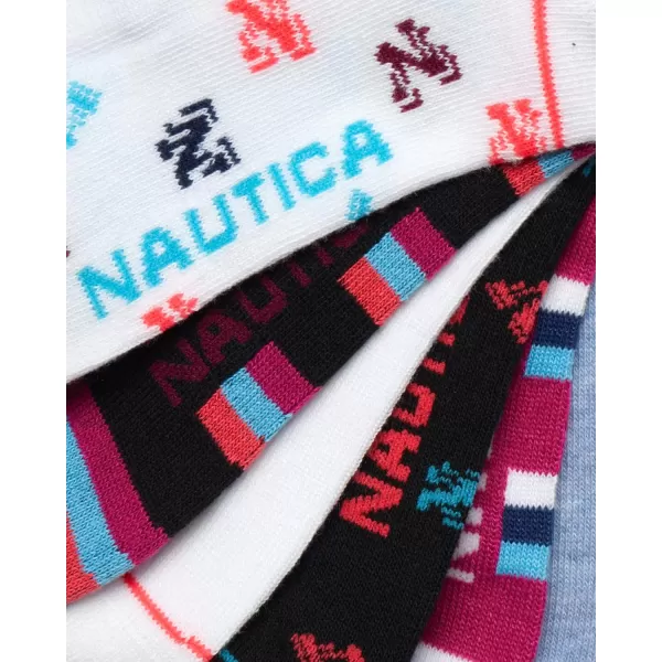 Nautica Womens Socks  Lightweight Athletic Low Cut Socks 6 PackWhite Assortment