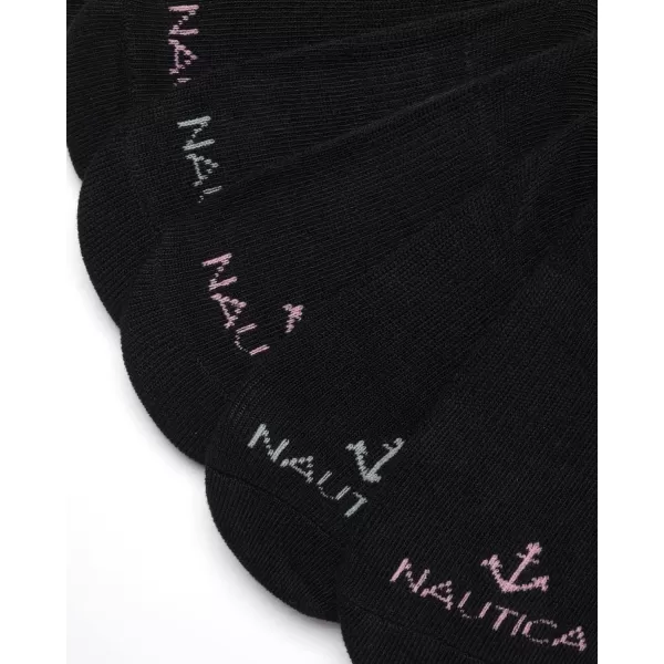 Nautica Womens Socks  No Show Cuff Liners 6 PackBlack Logo