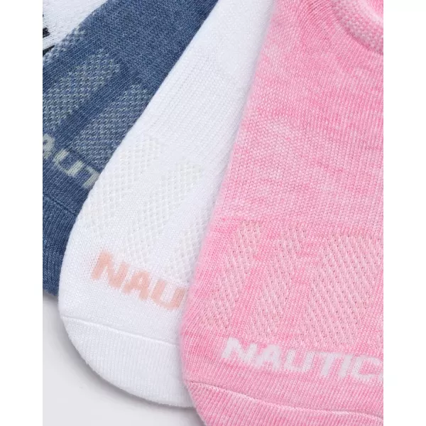 Nautica Womens Socks  No Show Cuff Liners 6 PackPink Assortment