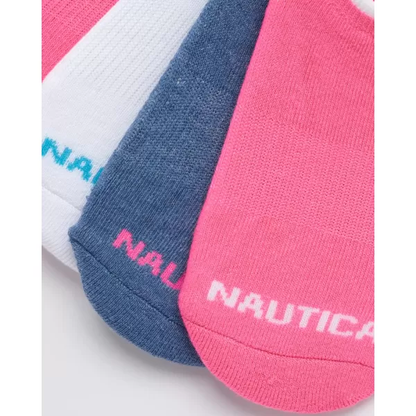 Nautica Womens Socks  No Show Cuff Liners 6 PackPink Multi