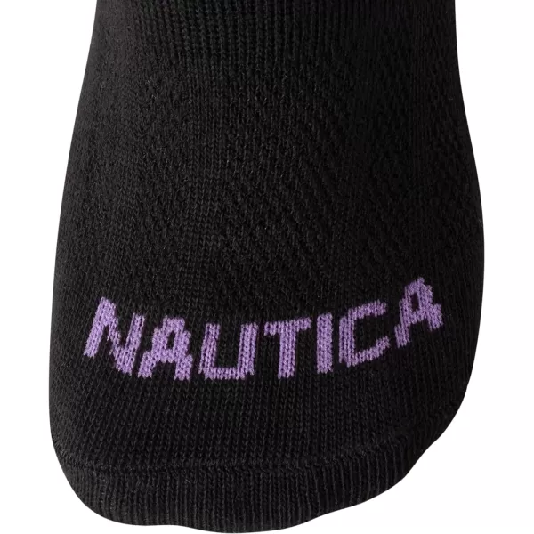 Nautica Womens Socks  No Show Cuff Liners 6 PackPurpleBlack