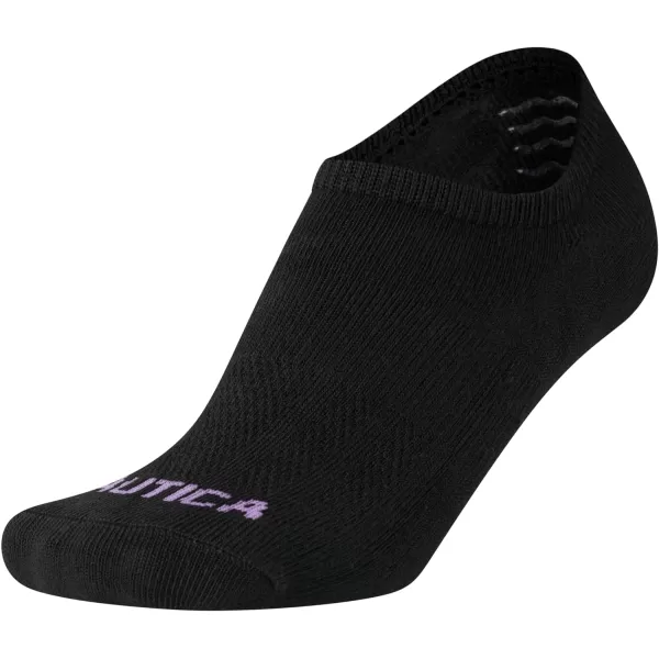 Nautica Womens Socks  No Show Cuff Liners 6 PackPurpleBlack