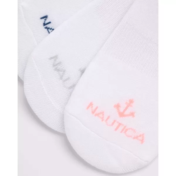 Nautica Womens Socks  No Show Cuff Liners 6 PackWhite