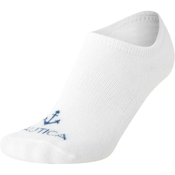 Nautica Womens Socks  No Show Cuff Liners 6 PackWhite