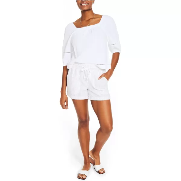 Nautica Womens SquareNeck TopBright White