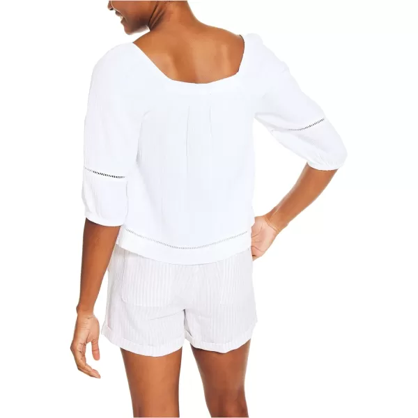 Nautica Womens SquareNeck TopBright White