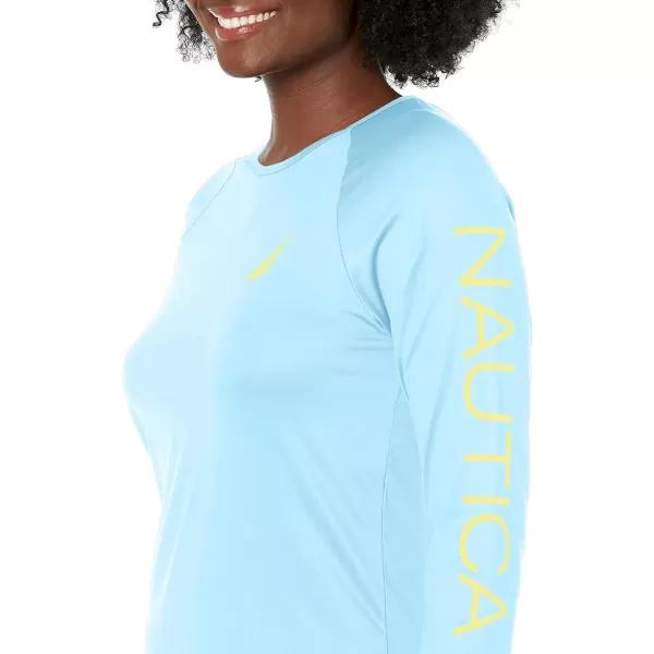 Nautica Womens Standard Long Sleeve Rashguard UPF 30 Uv Sun Protection Swim ShirtTeal