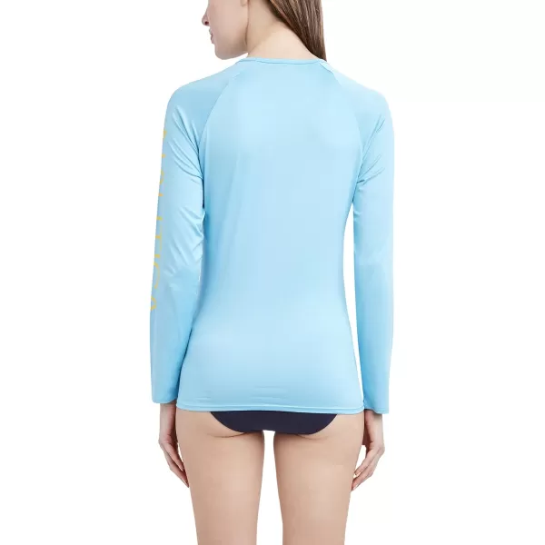 Nautica Womens Standard Long Sleeve Rashguard UPF 30 Uv Sun Protection Swim ShirtTwilight Blue