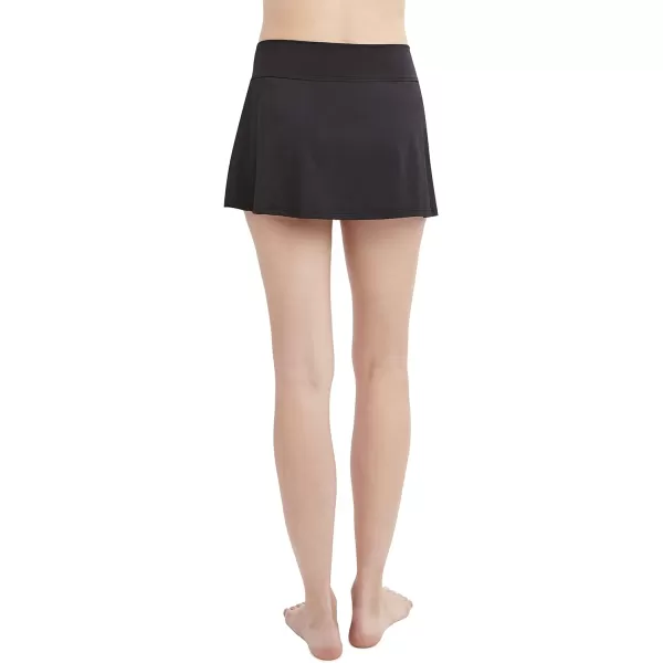 Nautica Womens Standard MidRise Core Flattering Wide Waistband Swim SkirtBlack