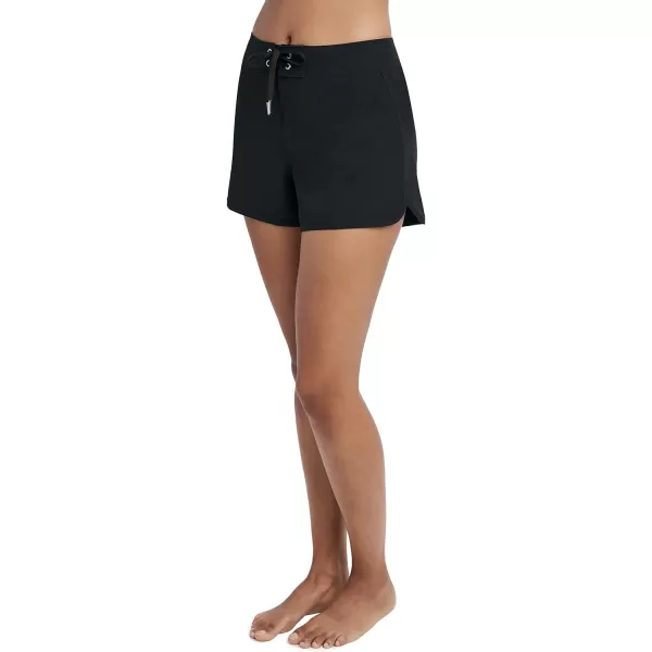 Nautica Womens Standard Solid 3 Core Stretch Boardshort with Adjustable Waistband CordBlack