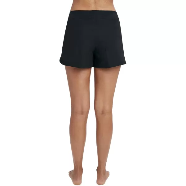 Nautica Womens Standard Solid 3 Core Stretch Boardshort with Adjustable Waistband CordBlack