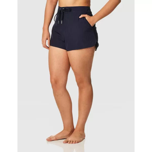 Nautica Womens Standard Solid 3 Core Stretch Boardshort with Adjustable Waistband CordDeep Sea