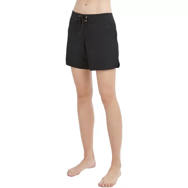 Nautica Womens Standard Solid 4 12 Core Stretch Boardshort with Adjustable Waistband CordBlack