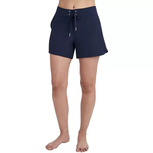 Nautica Womens Standard Solid 4 12 Core Stretch Boardshort with Adjustable Waistband CordDeep Sea