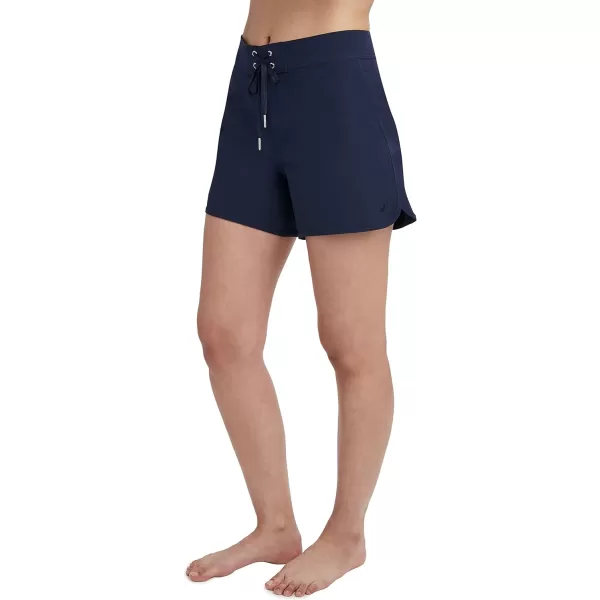 Nautica Womens Standard Solid 4 12 Core Stretch Boardshort with Adjustable Waistband CordDeep Sea