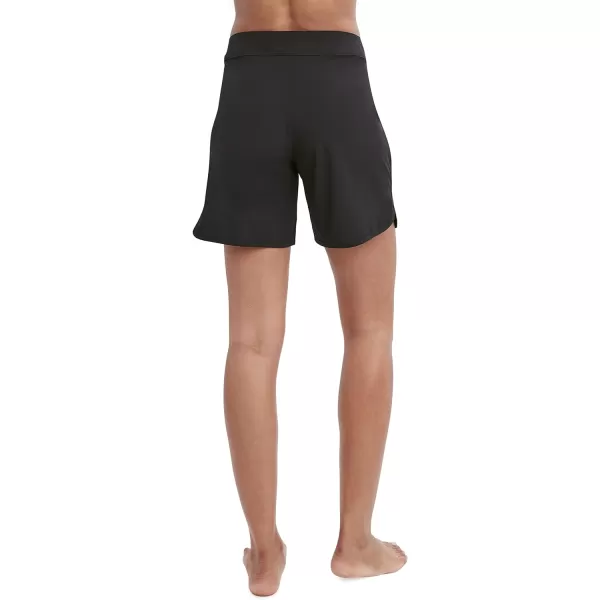 Nautica Womens Standard Solid 9 Core Stretch Boardshort with Adjustable Waistband CordBlack