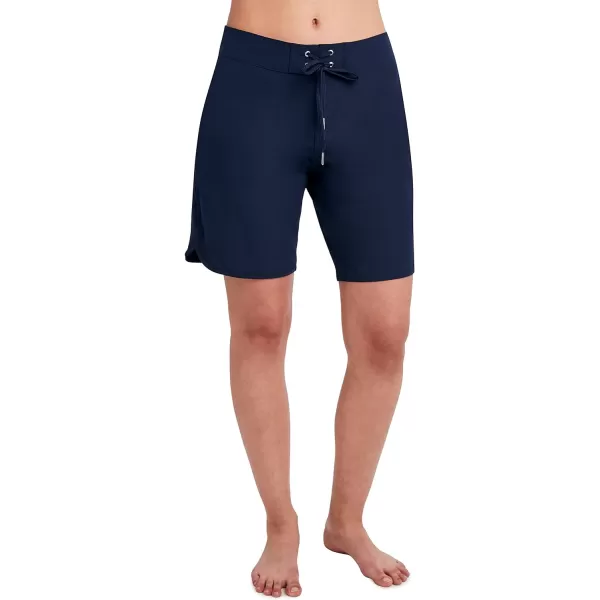 Nautica Womens Standard Solid 9 Core Stretch Boardshort with Adjustable Waistband CordDeep Sea