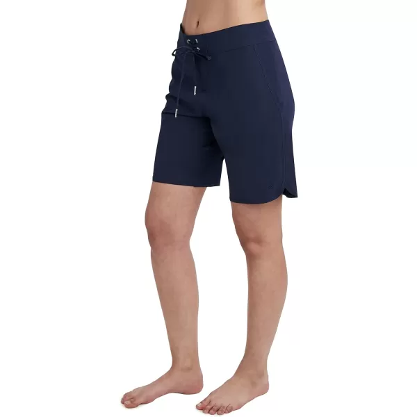 Nautica Womens Standard Solid 9 Core Stretch Boardshort with Adjustable Waistband CordDeep Sea