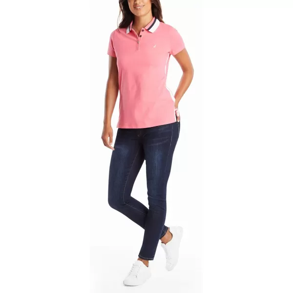 Nautica Womens Stretch Cotton Polo ShirtCamellia Rose