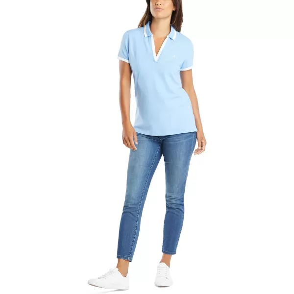 Nautica Womens Stretch Cotton Polo ShirtDella Robbia Blue