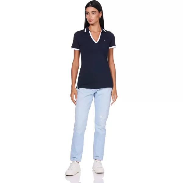 Nautica Womens Stretch Cotton Polo ShirtIndigo