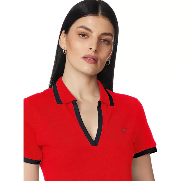 Nautica Womens Stretch Cotton Polo ShirtNautica Red