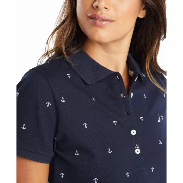 Nautica Womens Stretch Cotton Polo ShirtNavy