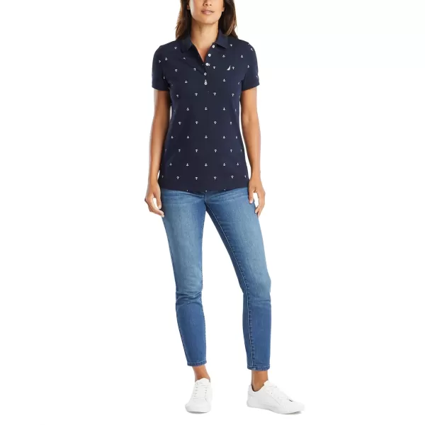 Nautica Womens Stretch Cotton Polo ShirtNavy