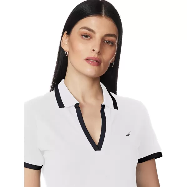 Nautica Womens Stretch Cotton Polo ShirtWhite