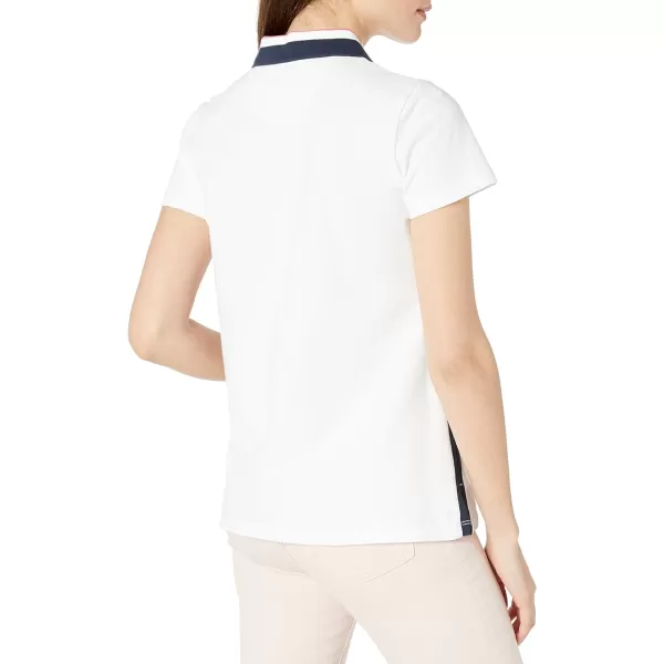 Nautica Womens Stretch Cotton Polo ShirtWhite Navy