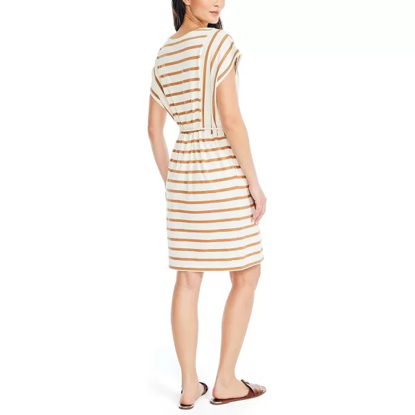 Nautica Womens Striped RopeBelt DressAlmond