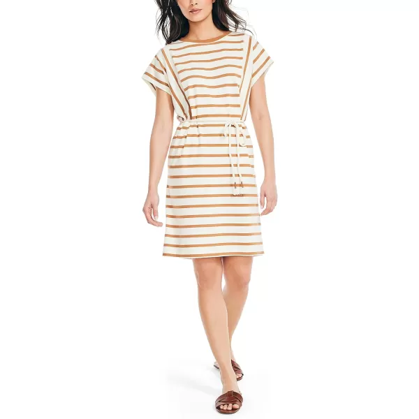 Nautica Womens Striped RopeBelt DressAlmond