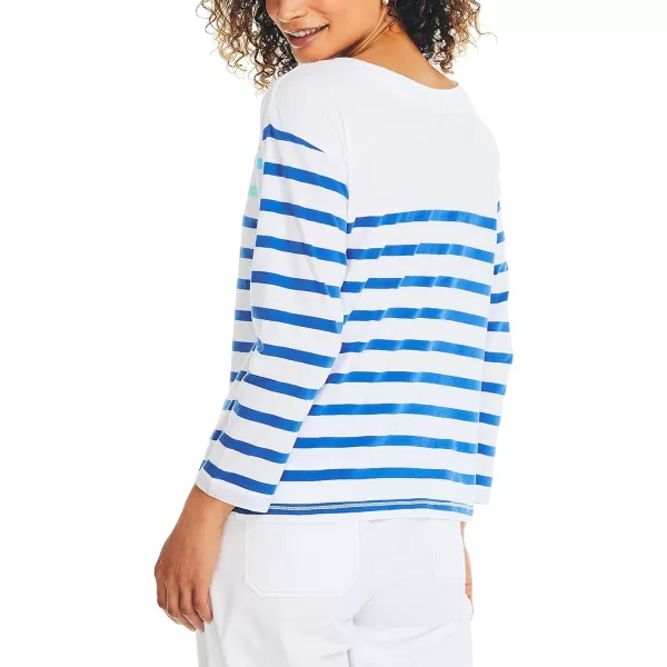 Nautica Womens Striped TopStrong Blue