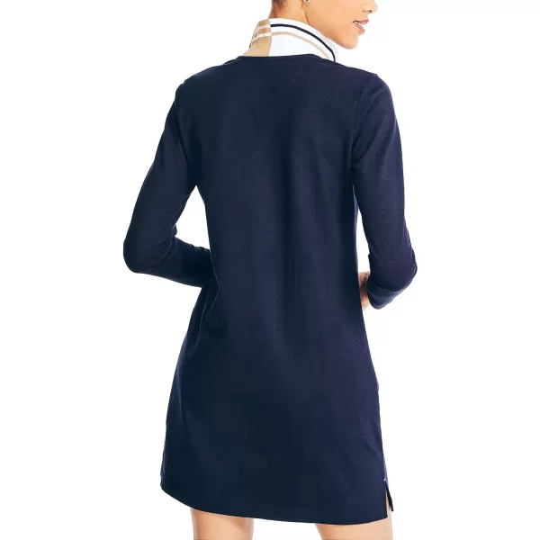 Nautica Womens Sustainably Crafted LongSleeve Polo DressNavy Seas