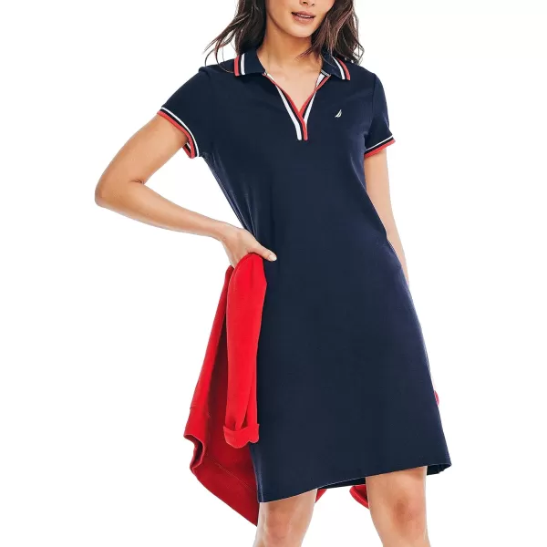 Nautica Womens Sustainably Crafted Ocean Polo DressNavy Seas