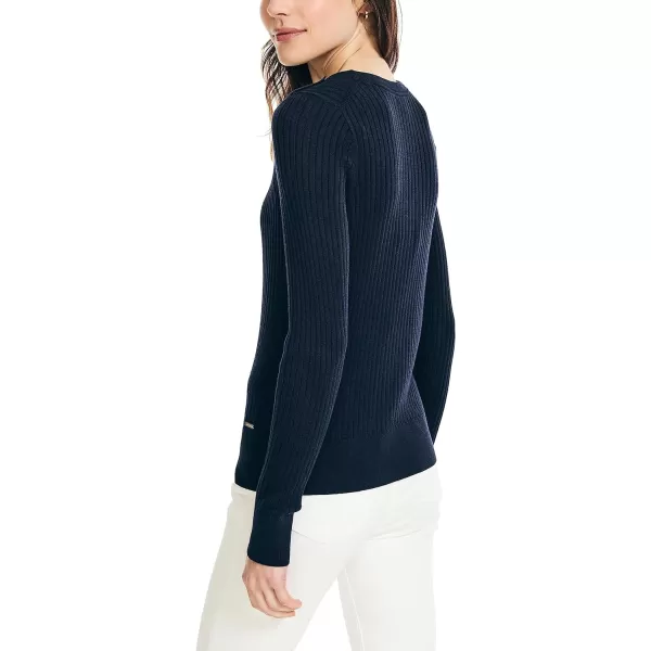 Nautica Womens Sustainably Crafted RibKnit Crewneck SweaterNavy Seas