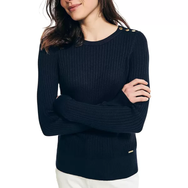 Nautica Womens Sustainably Crafted RibKnit Crewneck SweaterNavy Seas