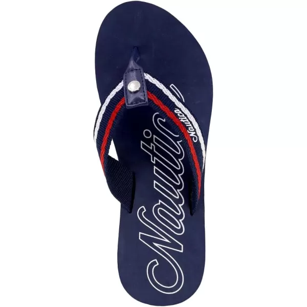 Nautica Womens Thong Strap Sandal FlipFlop Boat SlideNavy Logodune