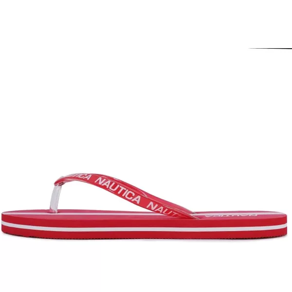 Nautica Womens Thong Strap Sandal FlipFlop Boat SlideRed Repeathatcher