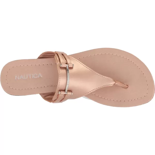 Nautica Womens Thong Strap Sandal FlipFlop Boat SlideRose Gold