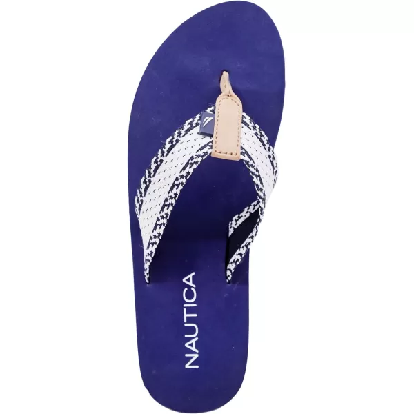 Nautica Womens Thong Strap Sandal FlipFlop Boat SlideWolfienavyWhite