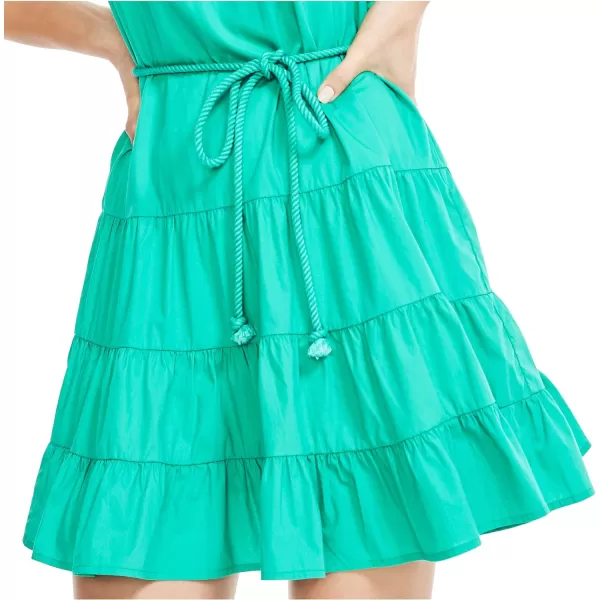 Nautica Womens Tiered VNeck DressSpinner Green