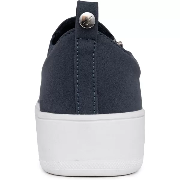 Nautica Womens Zipper SlipOn Oxford Sneakers LowTop Fashion Sneakers for Casual WalkingNavy