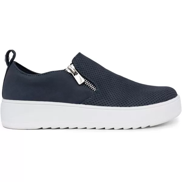 Nautica Womens Zipper SlipOn Oxford Sneakers LowTop Fashion Sneakers for Casual WalkingNavy