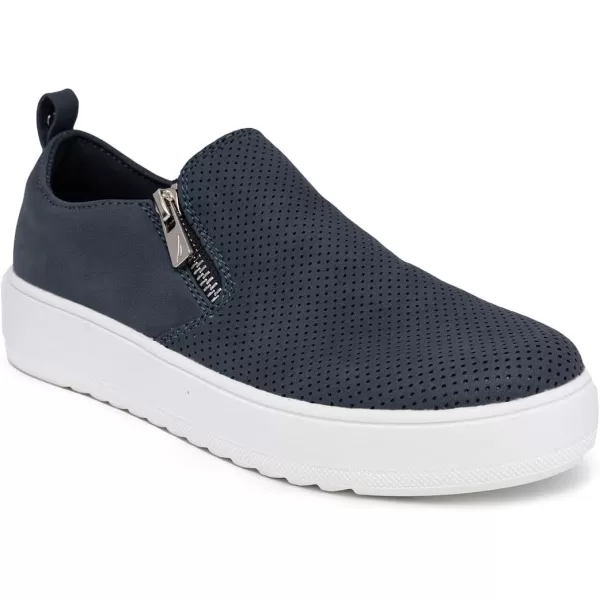 Nautica Womens Zipper SlipOn Oxford Sneakers LowTop Fashion Sneakers for Casual WalkingNavy